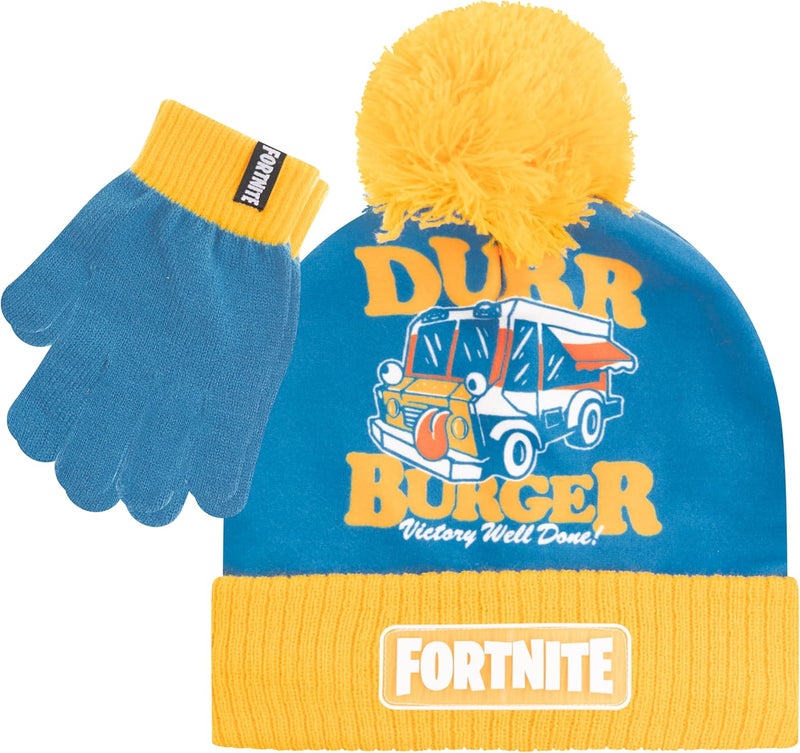 FORTNITE Boys Winter Beanie Hat and Snow Gloves for Boys 2 Piece Set - Image 1